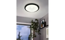 Plafonder-Eglo Acolla Plafond 37cm 3000K 16W Kristall/Svart