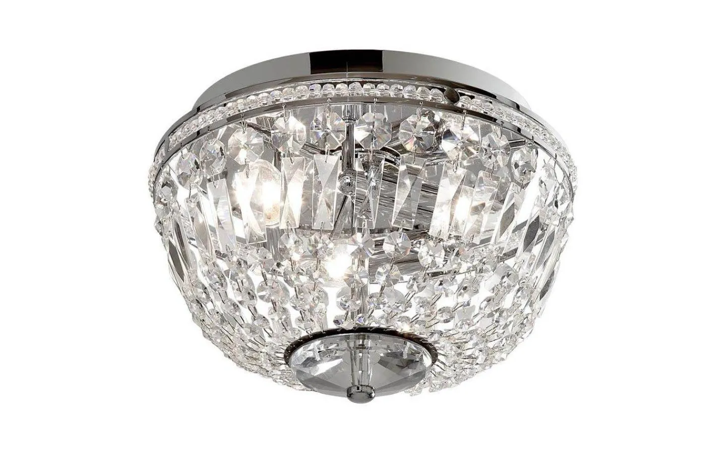 Badrumslampor Tak|Kristallplafonder-ArmaturHantverk Adelsö Kristallplafond Ø33cm Krom