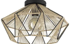 Plafonder < Eglo Adwickle Plafond 44,5cm Jute/Svart