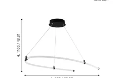 Stora Taklampor Ø70-150 Cm-Eglo Alamedilla Taklampa 97cm LED 3000K 27W Svart/Vit