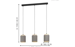 Avlånga Taklampor < Eglo Albariza Taklampa 90cm Cappuccino/Guld