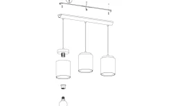 Avlånga Taklampor < Eglo Albariza Taklampa 90cm Cappuccino/Guld