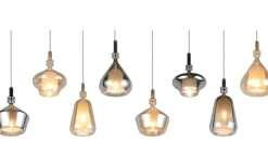 Avlånga Taklampor < Trio Lighting Aldea Takpendel 8 st 115cm E14 bärnsten/förkromad