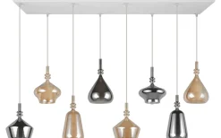 Avlånga Taklampor < Trio Lighting Aldea Takpendel 8 st 115cm E14 bärnsten/förkromad