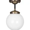 Badrum|Hall & Trappa < Globen Lighting Alley Plafond 20cm Antikmässing/Vit IP44