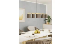 Avlånga Taklampor < Eglo Almeida Taklampa 120cm Cappuccino/Borstad Mässing