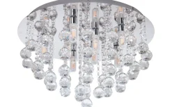 Badrumslampor Tak < Eglo Almonte Kristallplafond 50cm G9 LED 3000K 8x3W Krom IP44