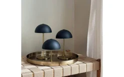 Uppladdningsbara Lampor Inomhus < Dyberg Larsen Along Uppladdningsbar Bordslampa 12/20cm 3 styck + Bricka Svart/Mässing