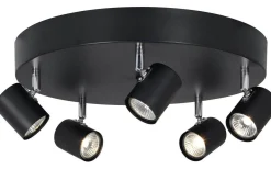 Runda Takspotlights|Takspot Med Minst 4 Lampor < Cottex Alpha Spotlight 5L 40cm Svart/Krom