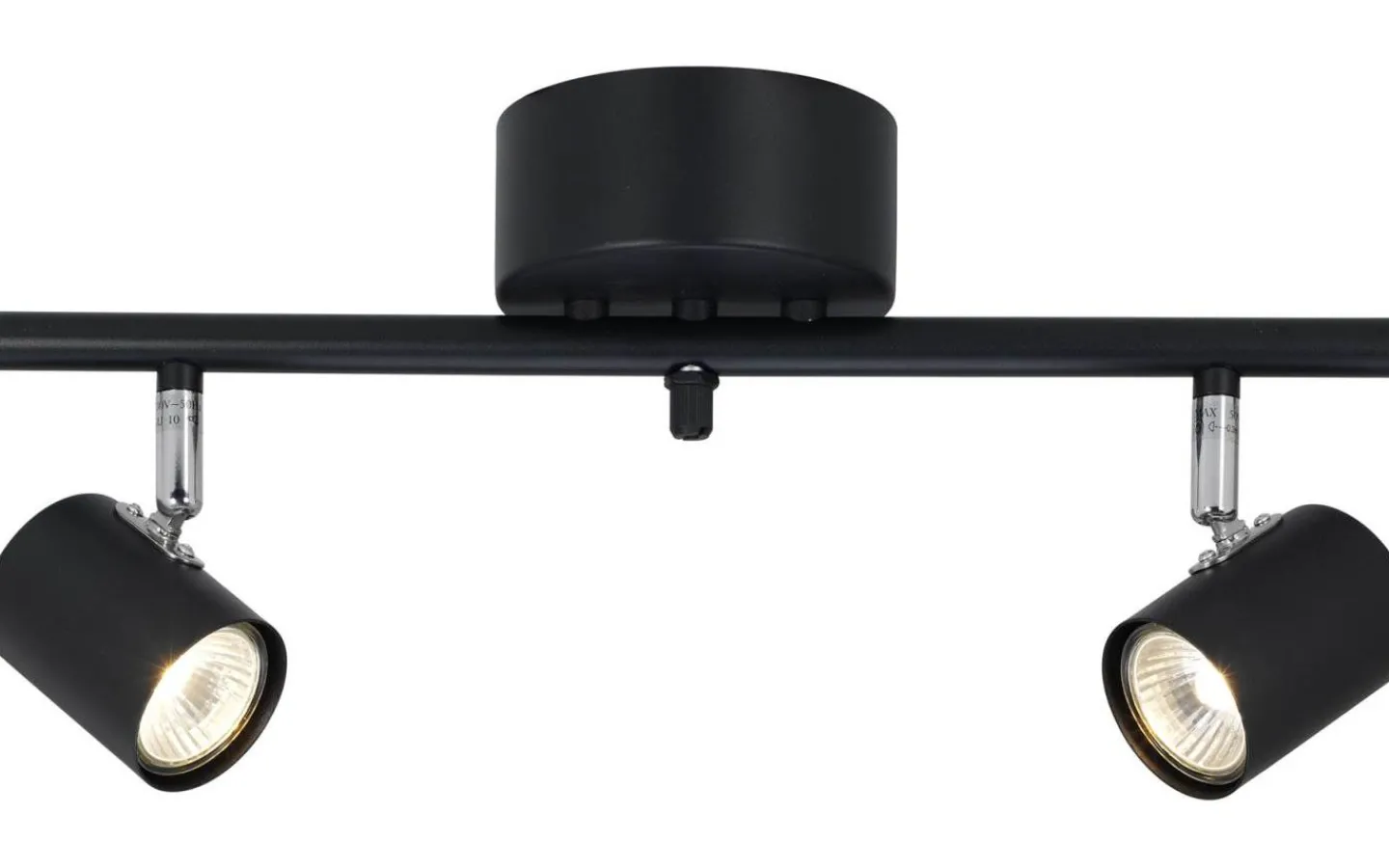 Avlånga Takspotlights|Takspot Med 2 Lampor-Cottex Alpha Takspotlight 40cm 2xGU10 Svart