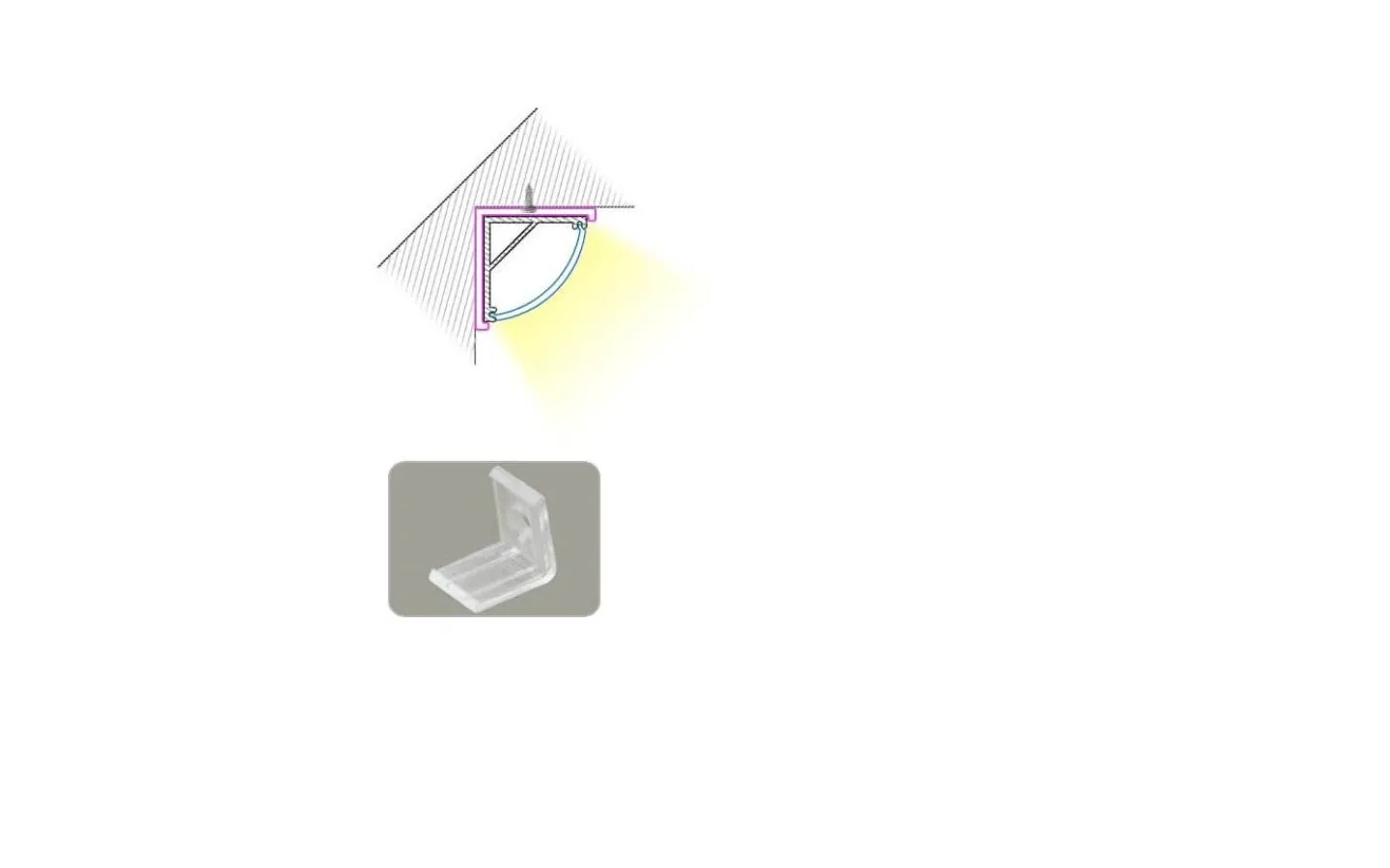 12V Led Slinga-TeraLite LED Aluminiumprofil till 12V LEDlist, hörnprofil