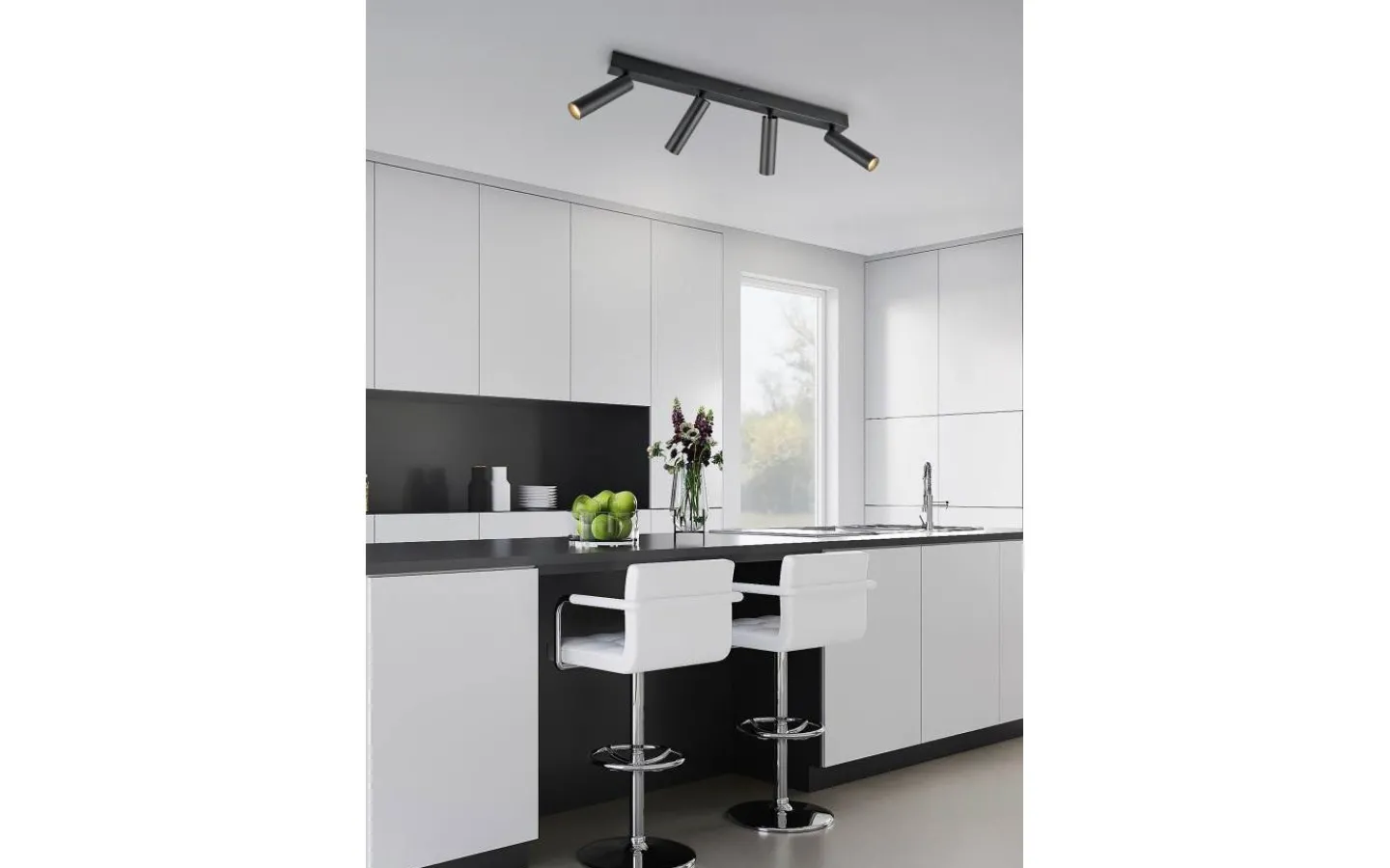 Avlånga Takspotlights|Takspot Med Minst 4 Lampor < Trio Lighting Ambala Spotlight LED 4-delad mattsvart