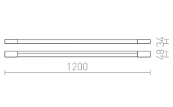 Badrum|Badrumslampor Vägg < Rendl Amenity Vägglampa Krom 120cm LED 14W IP44 3000K
