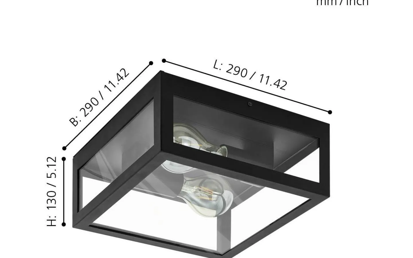 Badrumslampor Tak < Eglo Amezola Plafond 29cm Svart IP44