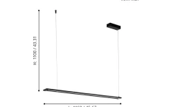 Avlånga Taklampor-Eglo Amontillado Taklampa 116cm LED 3000K 27W Svart