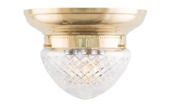 Reservglas Och Reservdelar-Karlskrona Lampfabrik Ampelskärm 200 - Klart rutslipat kristallglas