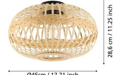 Plafonder < Eglo Amsfield Plafond 45cm Natur/Svart
