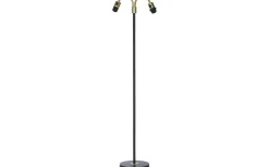 Klassiska Golvlampor|Golvfötter-PR Home Amy Tvåarmad Golvfot 150cm Svart/Mässing