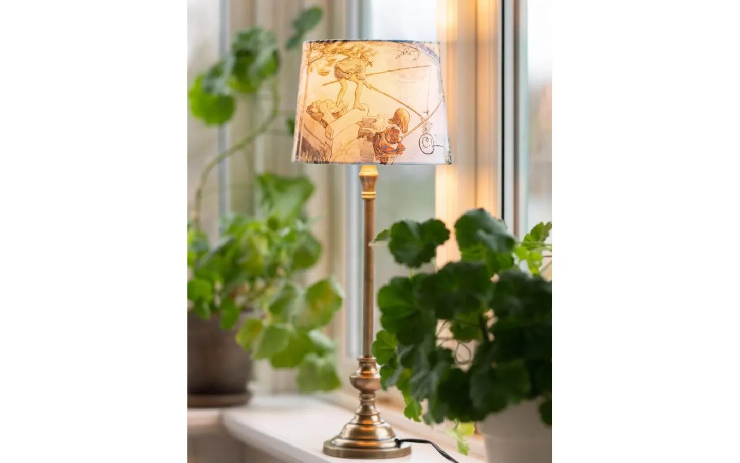Bordslampor-PR Home Andrea Bordslampa 53cm Antikmässing/Blå