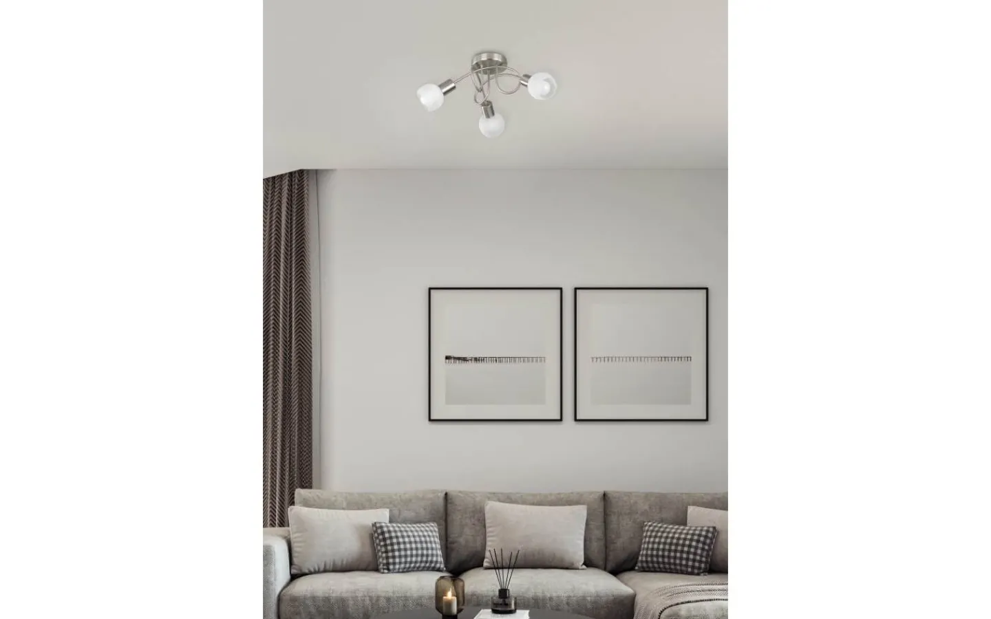 Plafonder-Reality Antibes Spotlight 3-delad 45cm 3xE14 borstad stål