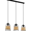 Avlånga Taklampor < Eglo Anwick Taklampa 88cm 3L Svart/Natur