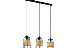 Avlånga Taklampor < Eglo Anwick Taklampa 88cm 3L Svart/Natur