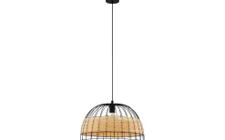 Stora Taklampor Ø50-69 Cm-Eglo Anwick Taklampa 50cm Svart/Natur