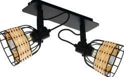 Takspot Med 2 Lampor < Eglo Anwick Takspotlight 48cm 2L Svart/Natur