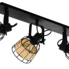 Takspot Med 3 Lampor-Eglo Anwick Takspotlight 67cm 3L Svart/Natur
