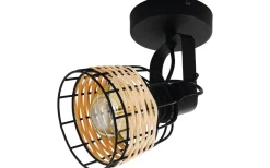 Läslampor-Eglo Anwick Tak/Vägglampa Svart/Natur