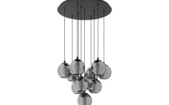Stora Taklampor Ø50-69 Cm < Eglo Ariscani Rondell Taklampa 66cm 10L Svart/Transparent