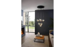 Stora Taklampor Ø50-69 Cm < Eglo Ariscani Rondell Taklampa 66cm 10L Svart/Transparent