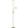 Uplight|Golvläslampor-Trio Lighting Arizona Golvlampa LED uplight mässing