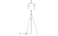 Golvlampor-Eglo Arnhem Golvlampa 151cm Vit/Beige