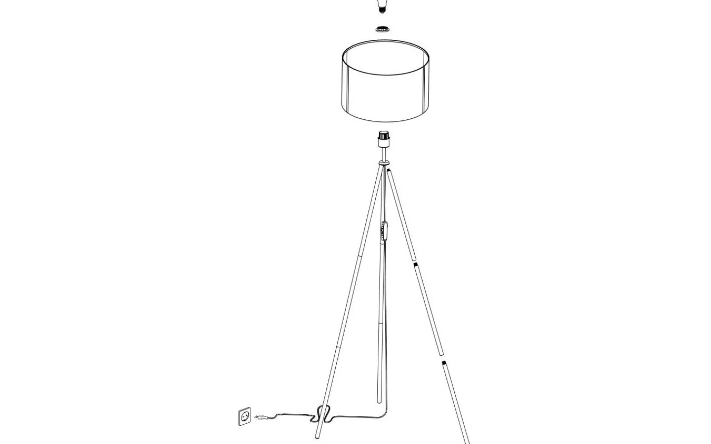 Golvlampor-Eglo Arnhem Golvlampa 151cm Vit/Beige