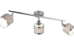 Avlånga Takspotlights|Takspot Med 3 Lampor-Trio Lighting Arosa Spotlight 3-delad E14 krom/grå