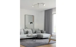 Avlånga Takspotlights|Takspot Med 3 Lampor-Trio Lighting Arosa Spotlight 3-delad E14 krom/grå