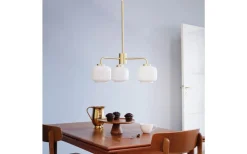 Stora Taklampor Ø50-69 Cm-Dyberg Larsen Arp Takkrona 54cm 3 Kupor Opal/Mässing