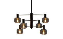 Stora Taklampor Ø50-69 Cm-Dyberg Larsen Arp Takkrona 50cm 6 Kupor Svart/Rök