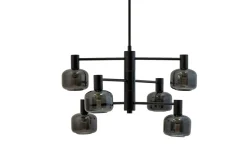 Stora Taklampor Ø50-69 Cm-Dyberg Larsen Arp Takkrona 50cm 6 Kupor Svart/Rök