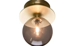 Badrum|Badrumslampor Vägg < Globen Lighting Art Deco Badrumslampa Mässing/Rök IP44