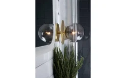 Badrum|Badrumslampor Vägg < Globen Lighting Art Deco Badrumslampa Mässing/Rök IP44
