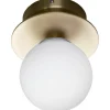 Badrum|Hall & Trappa < Globen Lighting Art Deco Plafond/Vägglampa 16cm Borstad Mässing IP44