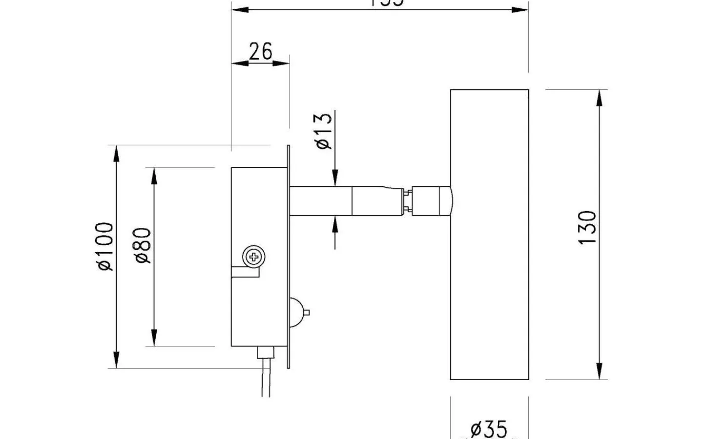 Sovrum|Läslampor < Aneta Artic Vägglampa LED 6W 3000K Svart/Krom
