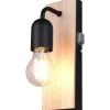 Badrumslampor Vägg-Trio Lighting Arturo H2O Vägglampa 1-del E27 trä/matt svart IP44