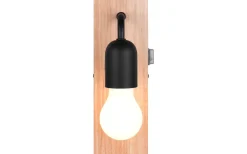 Badrumslampor Vägg-Trio Lighting Arturo H2O Vägglampa 1-del E27 trä/matt svart IP44