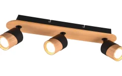 Avlånga Takspotlights|Takspot Med 3 Lampor < Trio Lighting Aruni Spotlight 3-delad GU10 trä/matt svart