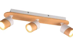 Avlånga Takspotlights|Takspot Med 3 Lampor-Trio Lighting Aruni Spotlight 3-delad GU10 trä/matt vit