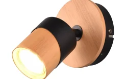 Läslampor-Trio Lighting Aruni Spotlight GU10 trä/matt svart