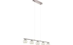 Avlånga Taklampor < Eglo Ascolese Taklampa 90cm LED 3000K 5x3,3W Nickel
